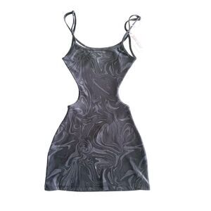 SVNDZ Cut Out Mini Dress Tank Top Black Women's S Stretchy NWT Beach Wear